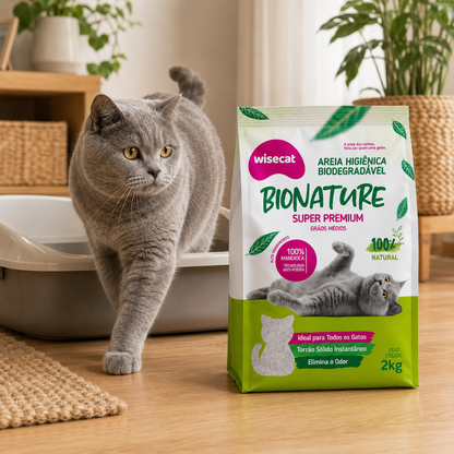 Arena Sanitaria Bionature Granos Medios 2 kg para Gatos