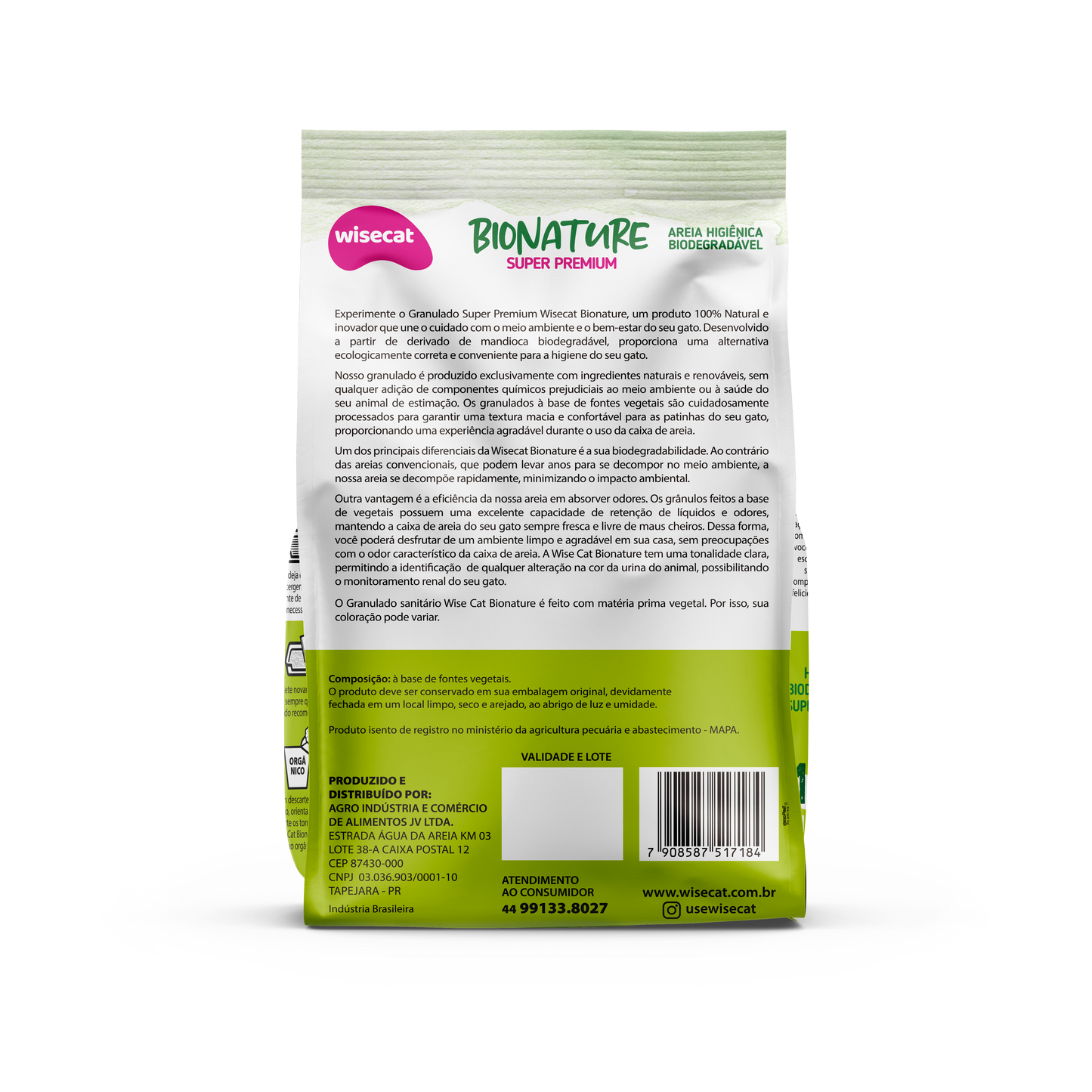Arena Sanitaria Bionature Granos Medios 2 kg para Gatos