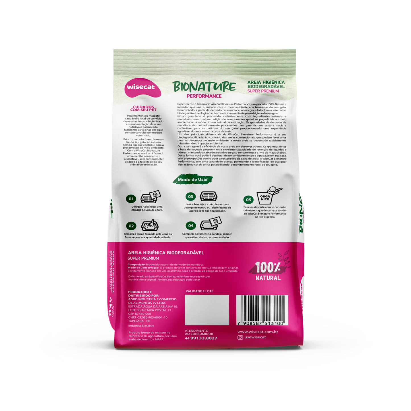 Arena Sanitaria Bionature Granos Mixtos 4 kg para Gatos