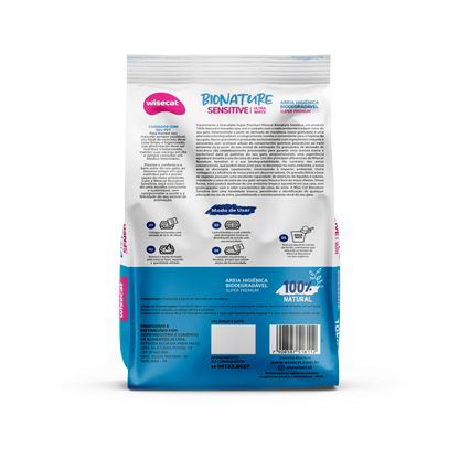 Arena Sanitaria Bionature Sensitive Ultra Blanco Granos Finos 4 kg para Gatos
