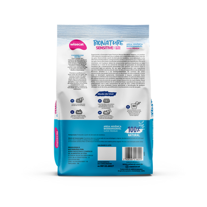 Arena Sanitaria Bionature Sensitive Ultra Blanco Granos Finos 2 kg para Gatos