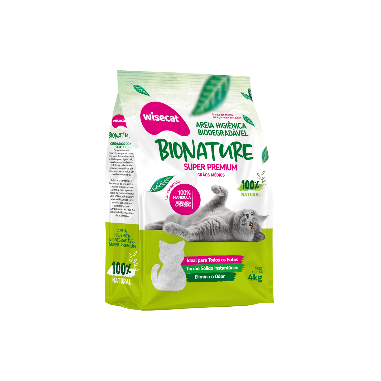 Arena Sanitaria Bionature Granos Medios 4 kg para Gatos