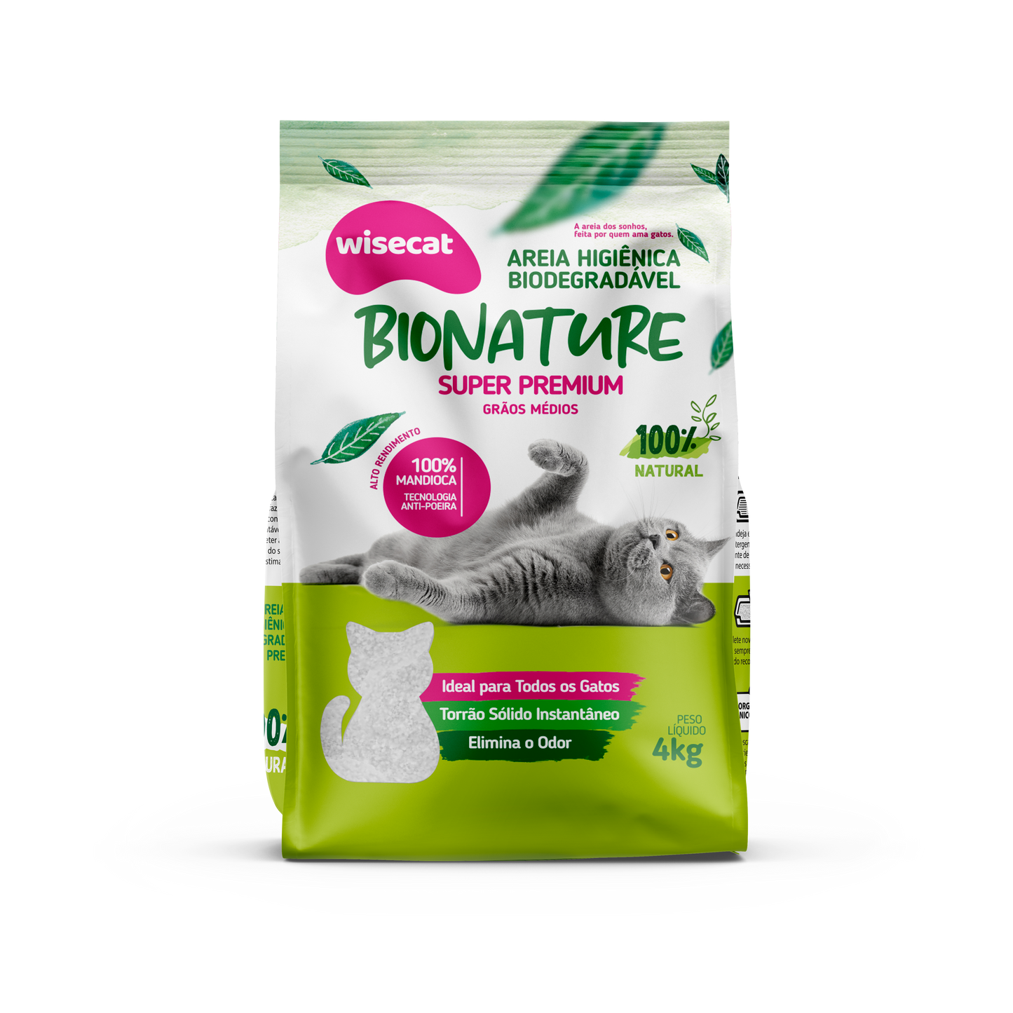 Arena Sanitaria Bionature Granos Medios 4 kg para Gatos