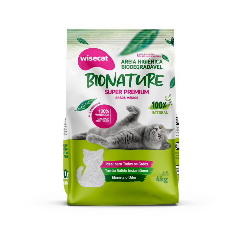 Arena Sanitaria Bionature Granos Medios 4 kg para Gatos