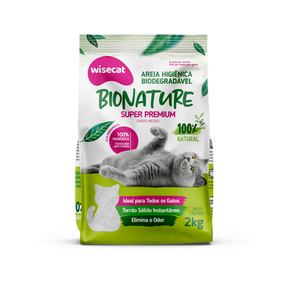Arena Sanitaria Bionature Granos Medios 2 kg para Gatos