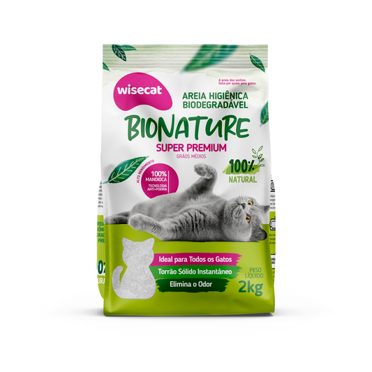 Arena Sanitaria Bionature Granos Medios 2 kg para Gatos