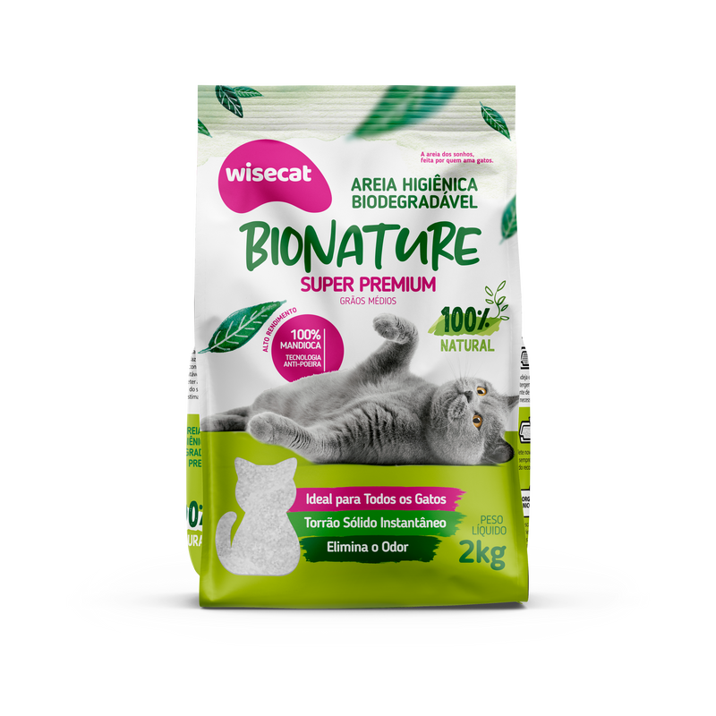 Arena Sanitaria Bionature Granos Medios 2 kg para Gatos