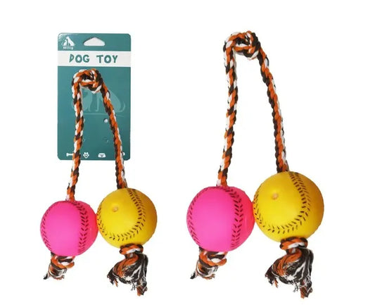 Juguete Para Perro Pelota De Tenis Con Cuerda Doble